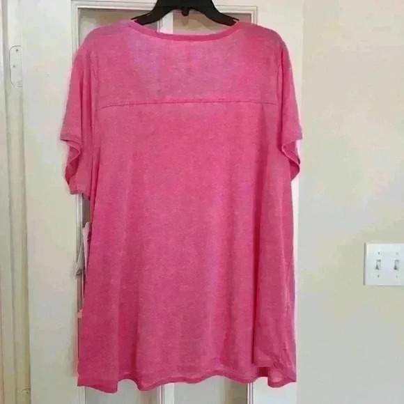 NWT RBX Women's Plus Activewear Short Sleeve Pink Top 3X Workout Exercise - Picture 2 of 7